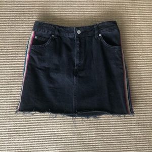 TopShop Rainbow Stripe Denim Skirt